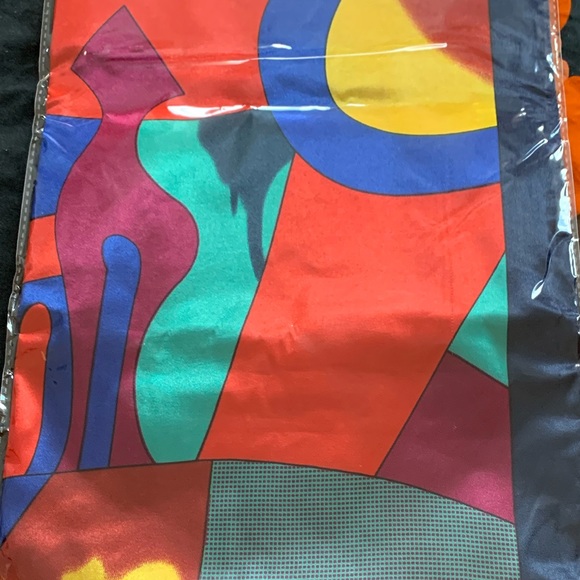 Scarf silky-feel bold brilliant colorful timeless - Picture 4 of 4